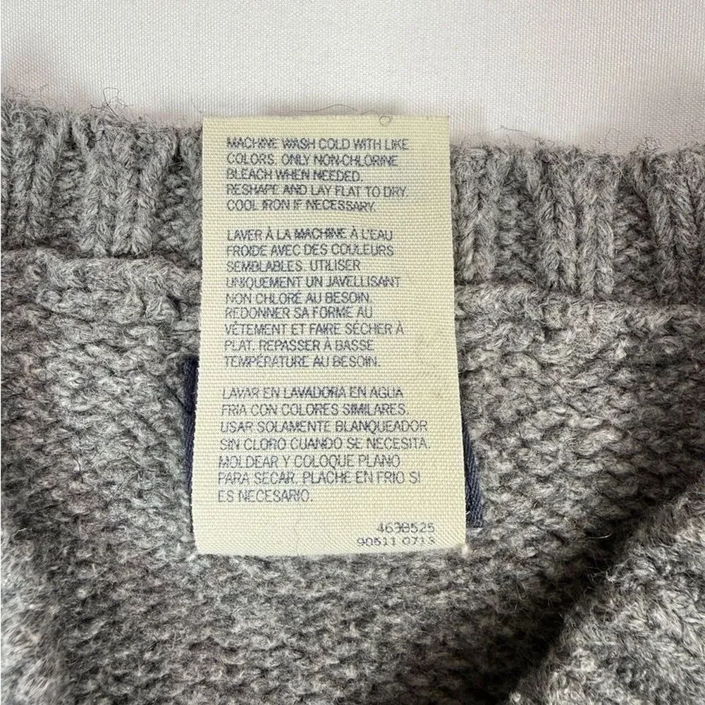 VINTAGE OSHKOSH B’GOSH Gray Cable Knit Sweater Vest Kids Size 7 Preppy Coastal